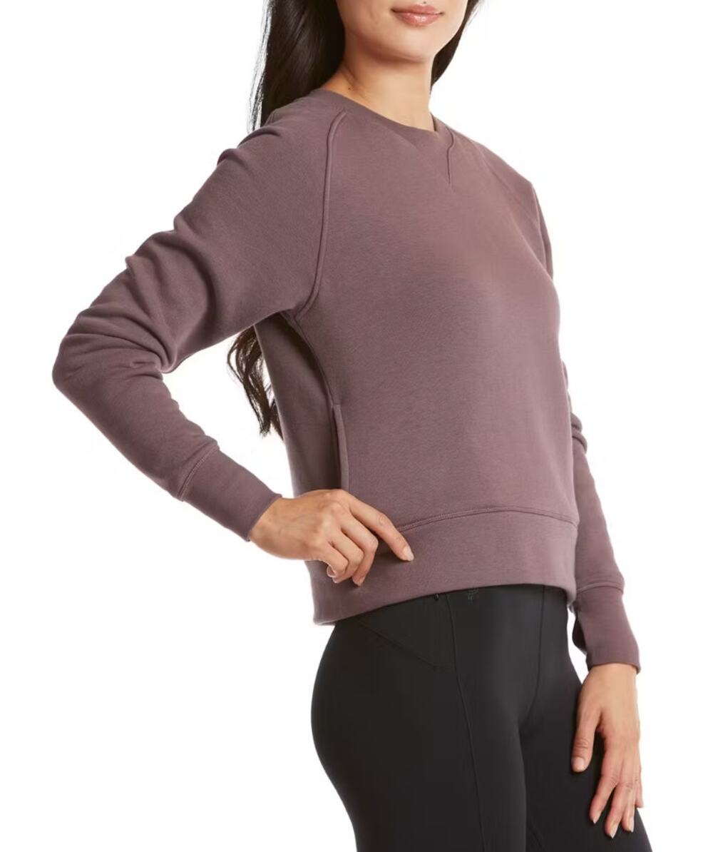 NWT Public Rec Luxe Fleece Crew Smokey Plum French Terry Pullover Sweater M NEW